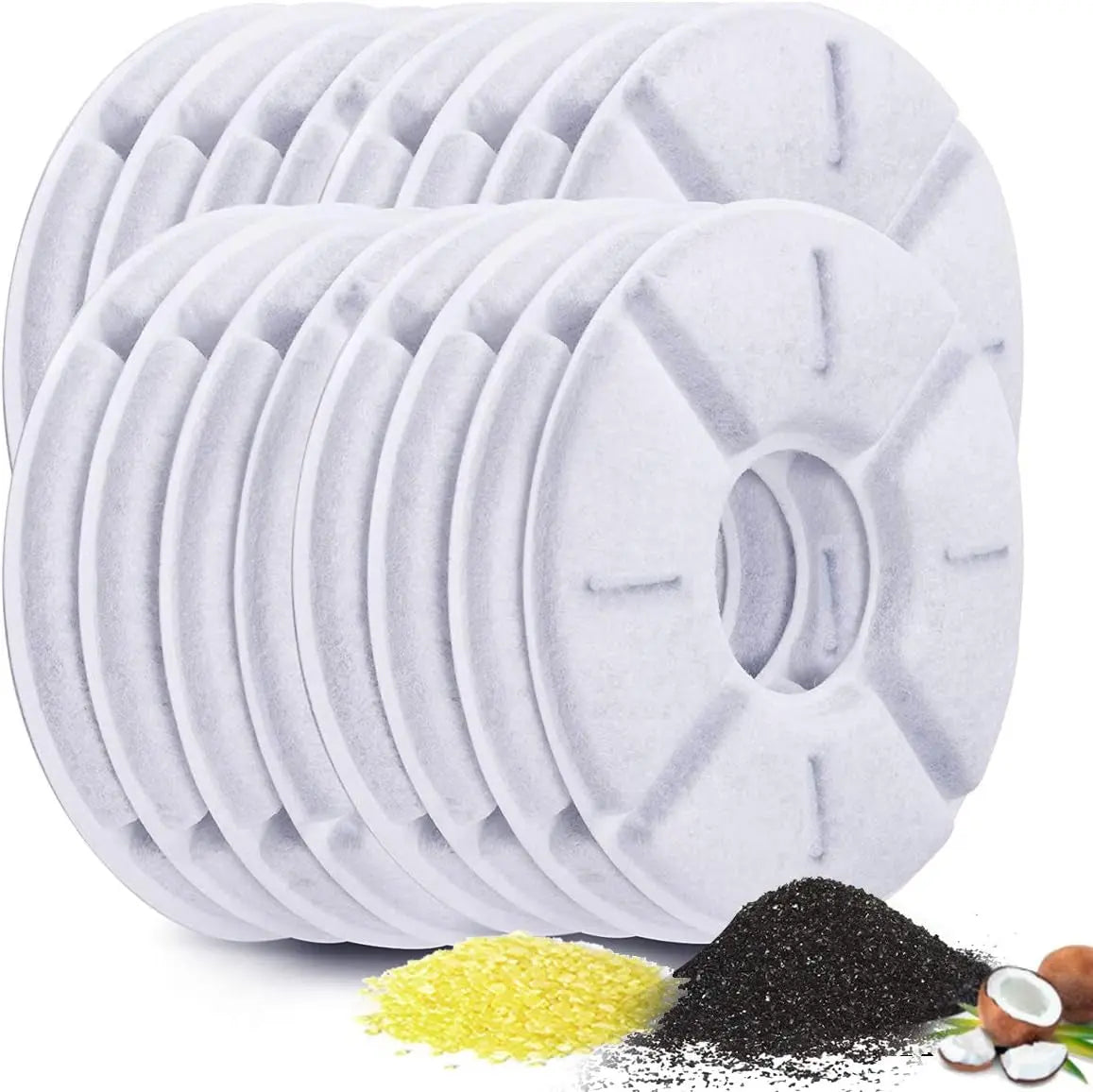 Replacement Filters for Cat Water Fountain - 8-16 Pack Activated Carbon Filters Compatible with 81Oz/2.4L Pet Water Dispenser and Drinkwell Models
