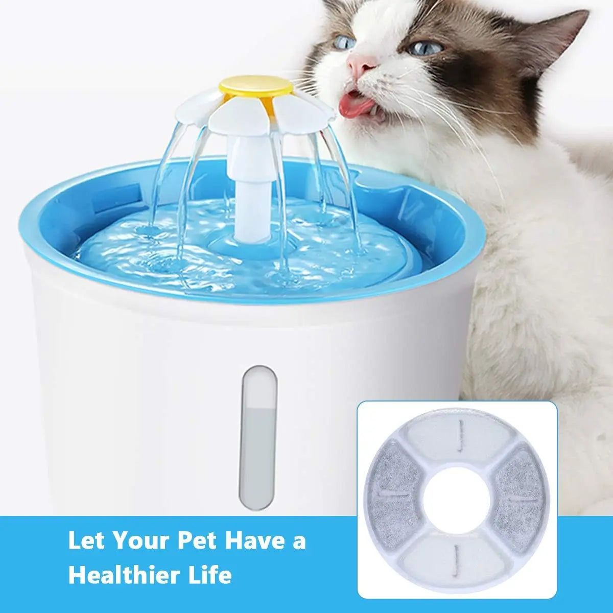 Replacement Filters for Cat Water Fountain - 8-16 Pack Activated Carbon Filters Compatible with 81Oz/2.4L Pet Water Dispenser and Drinkwell Models