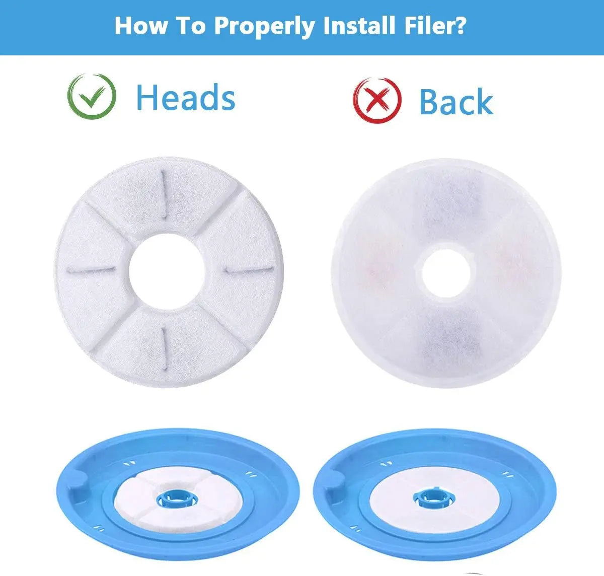 Replacement Filters for Cat Water Fountain - 8-16 Pack Activated Carbon Filters Compatible with 81Oz/2.4L Pet Water Dispenser and Drinkwell Models