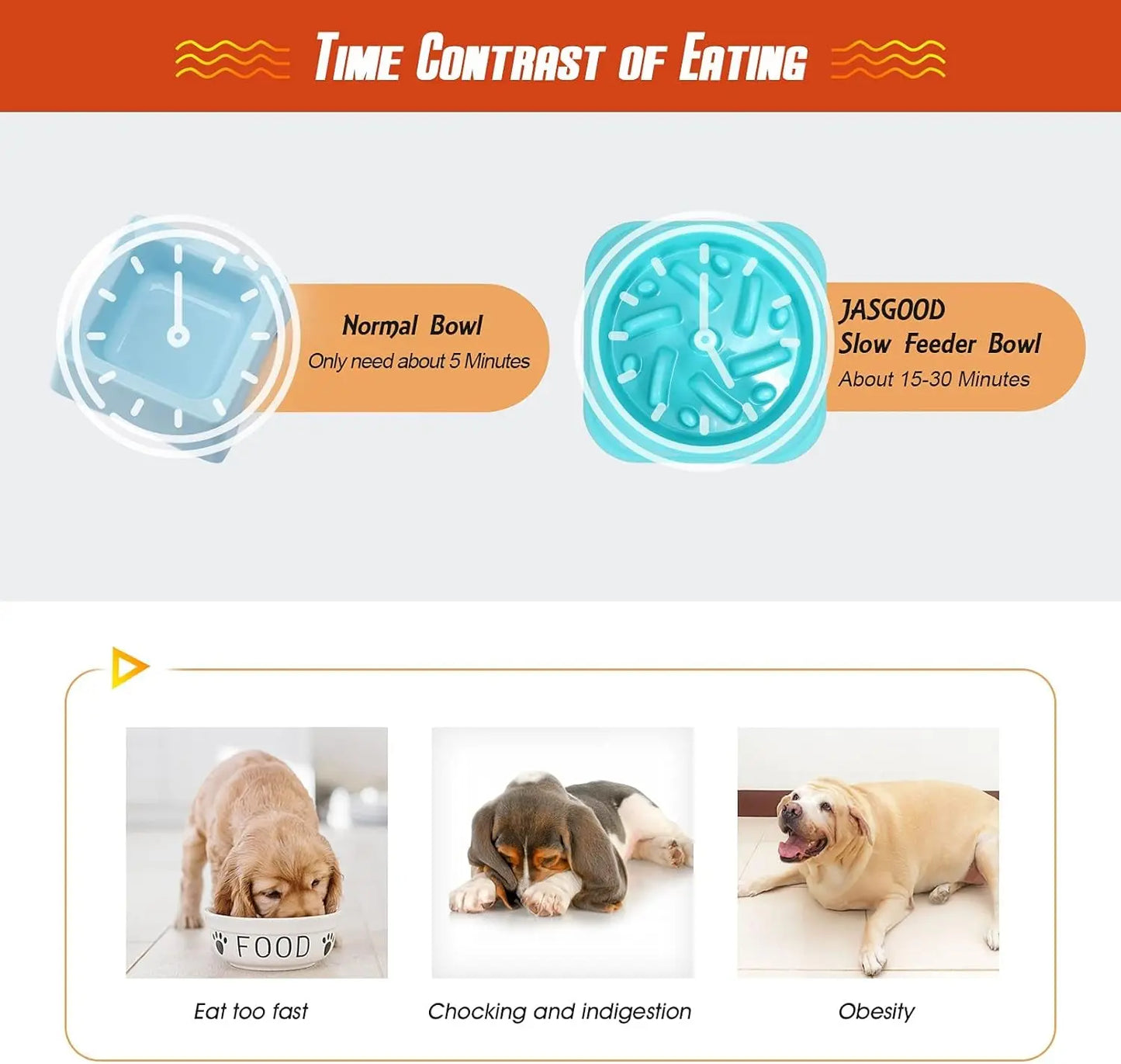 Set of 2 Anti-Gulping Slow Feeder Dog Bowls - Blue Interactive Puzzle Design