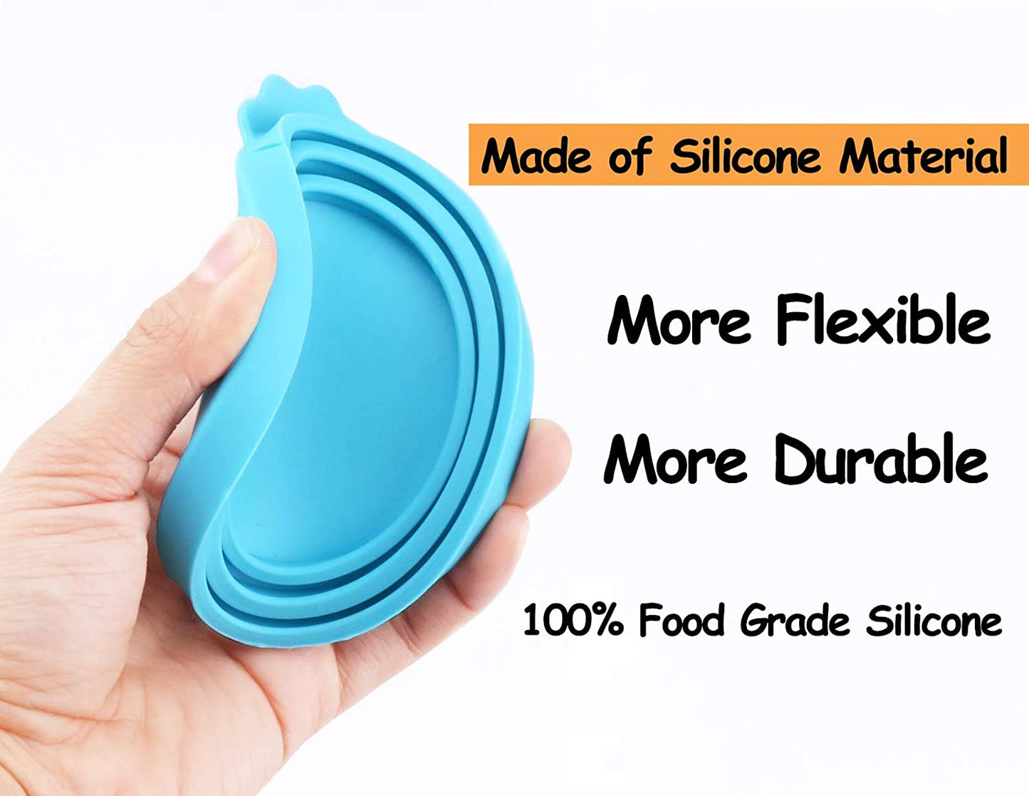 Silicone Pet Food Can Lids - Universal Fit for Dog and Cat Cans (3 Pack with Spoon, Multi-Colored)