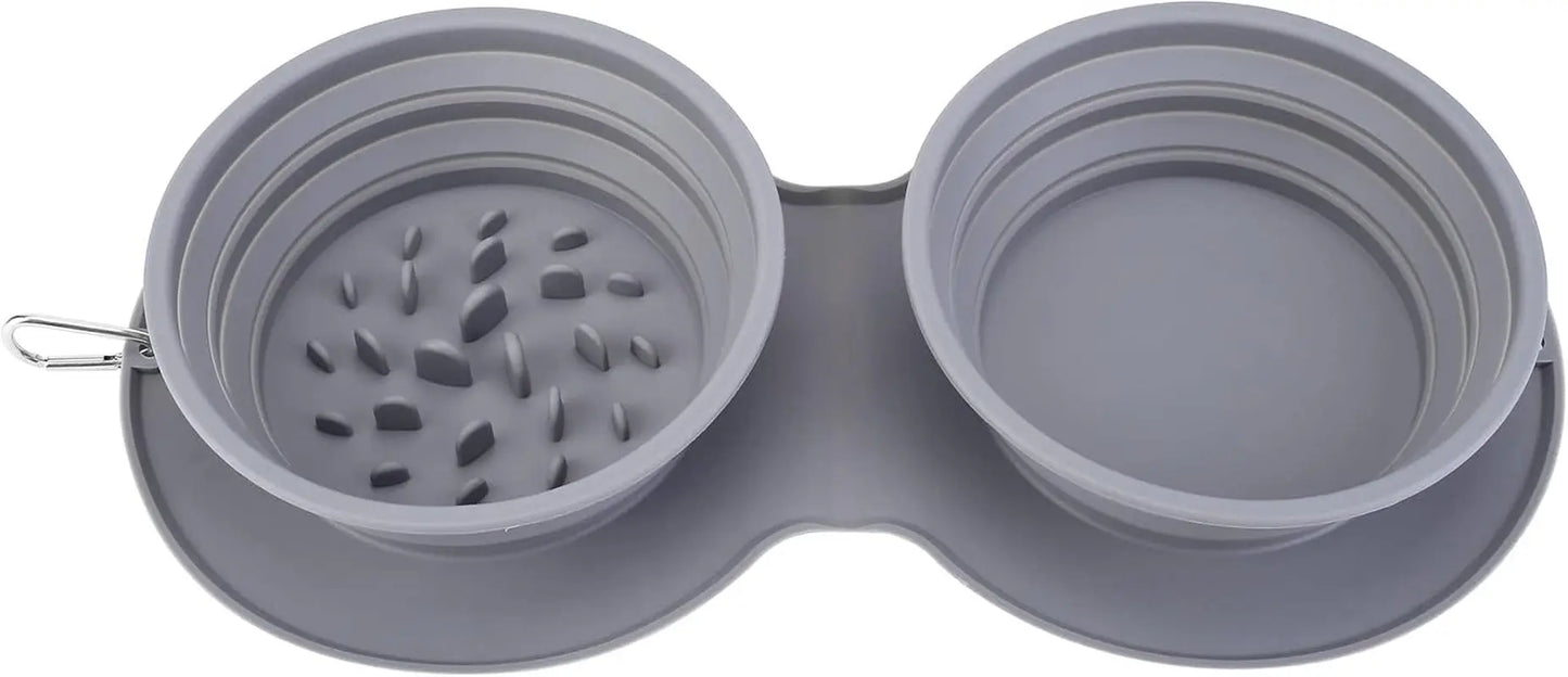 Silicone Slow Feeder Dog Bowl - Non-Toxic, Spill-Proof, and Non-Skid Design for Healthy Eating for Dogs, Puppies, and Cats