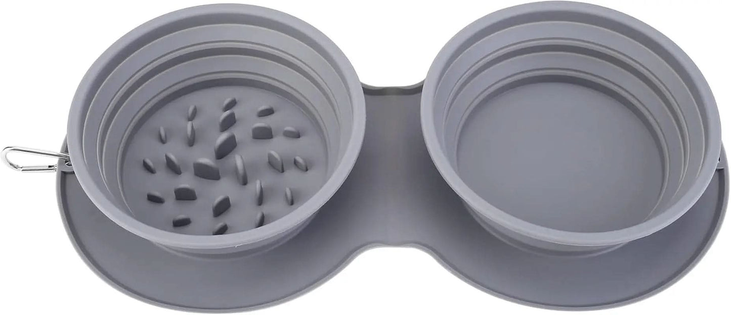 Silicone Slow Feeder Dog Bowl - Non-Toxic, Spill-Proof, and Non-Skid Design for Healthy Eating for Dogs, Puppies, and Cats