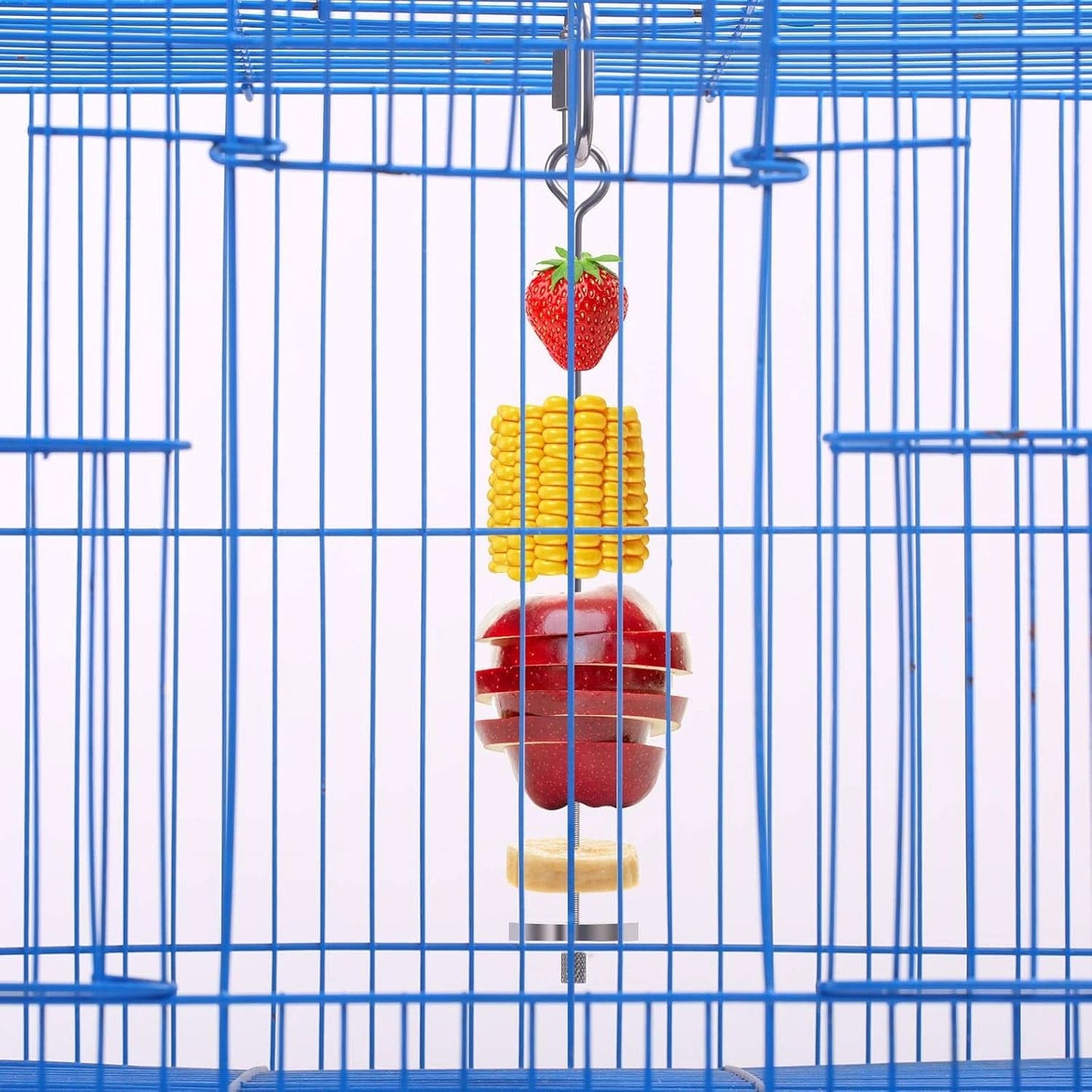 Stainless Steel Bird Food Holder and Foraging Toy for Parrots - Small Size Fruit and Vegetable Skewer