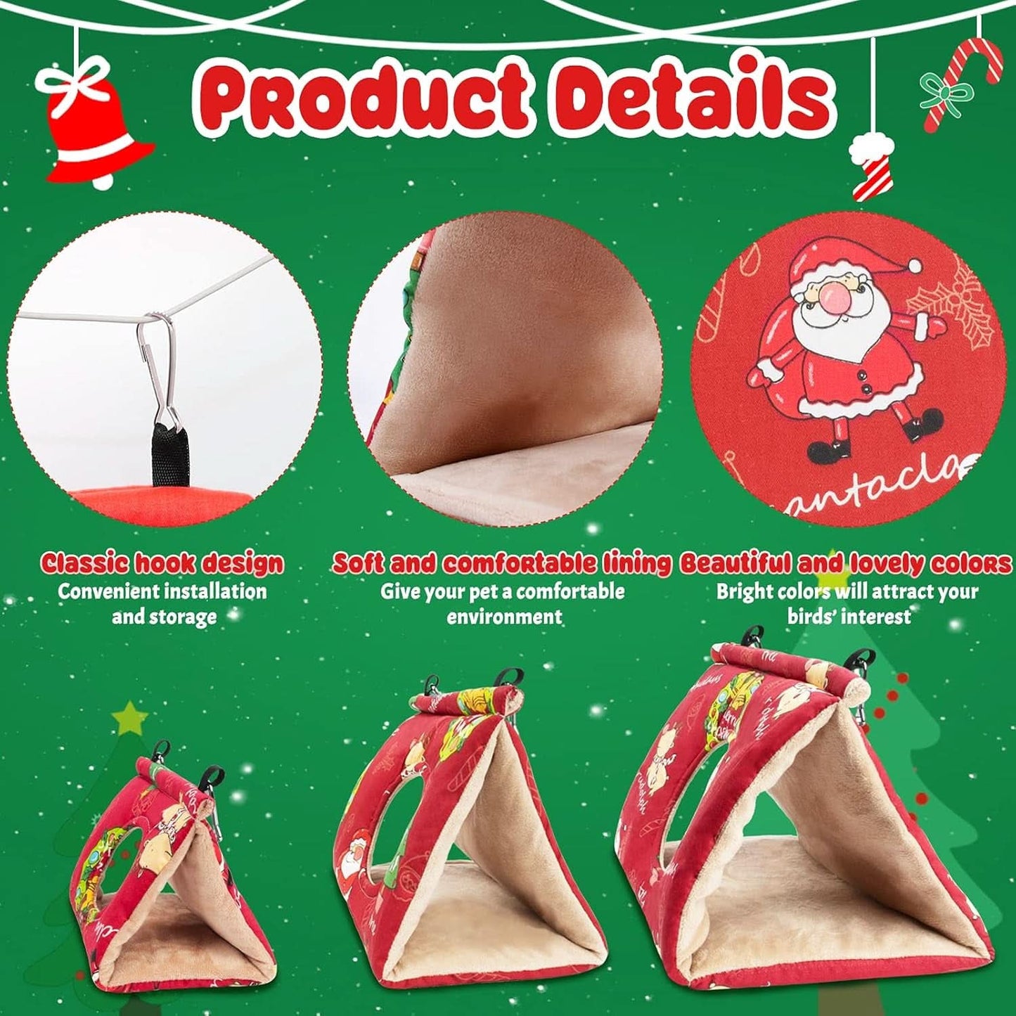 Velvet Hanging Hammock Bed for Birds - Plush Fluffy Hideaway for African Grey, Cockatoo, and Small Amazon Parrots