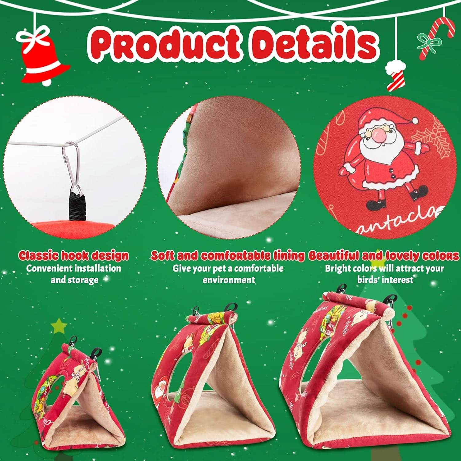 Velvet Hanging Hammock Bed for Birds - Plush Fluffy Hideaway for African Grey, Cockatoo, and Small Amazon Parrots