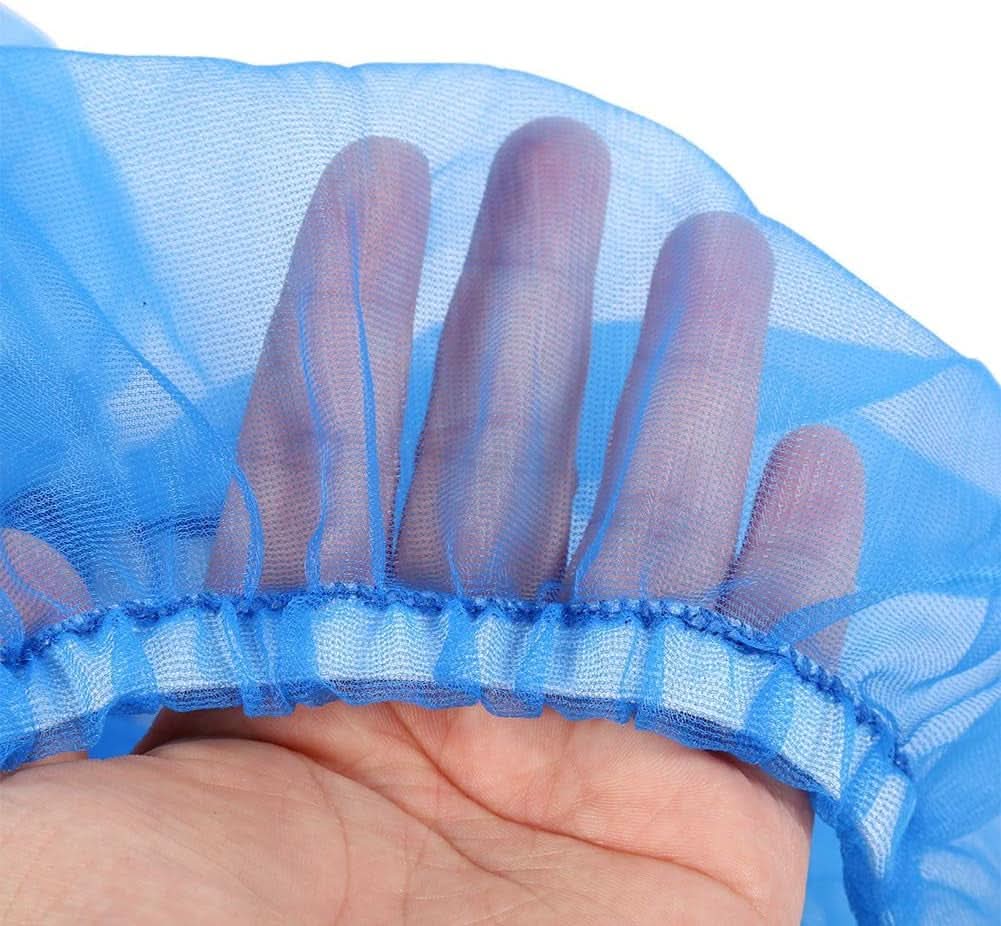 Ventilated Nylon Mesh Bird Cage Cover with Skirt Seed Catcher for Parrot Accessories - Blue