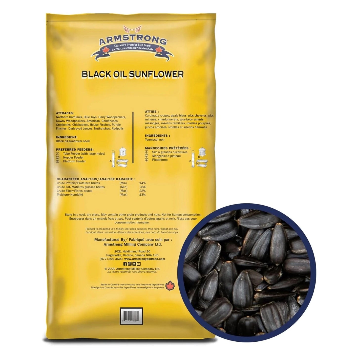Wild Bird Food Black Oil Sunflower Bird Seed, 25 Pounds - for Northern Cardinals, Blue Jays, Hairy Woodpeckers and Goldfinches - Ideal for outside Feeders