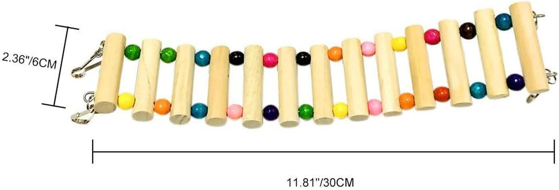 Wooden Hammock and Climbing Toy Set for Small Animals - 3 Piece Chew Toy Collection for Hamsters, Guinea Pigs, Chinchillas, Mice, and Parrots