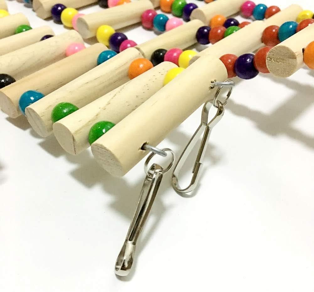 Wooden Hammock and Climbing Toy Set for Small Animals - 3 Piece Chew Toy Collection for Hamsters, Guinea Pigs, Chinchillas, Mice, and Parrots