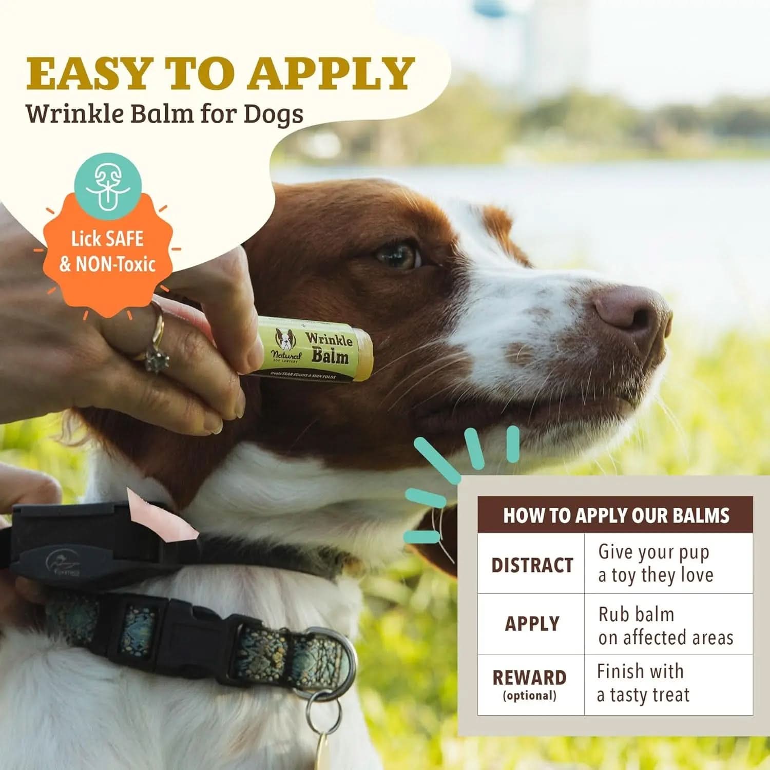 Wrinkle Balm for Dog Wrinkles (0.15 Oz) All-Natural, Lick-Safe Dog Lotion for Dr