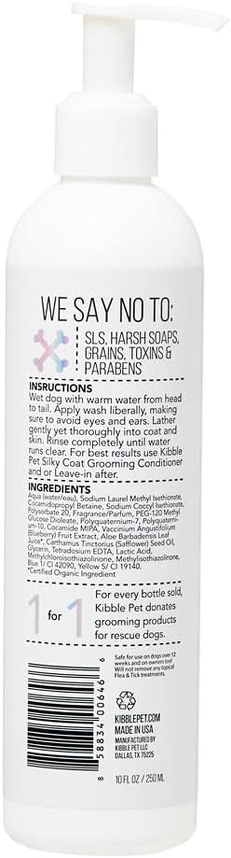 Brightening Silky Wash Dog Shampoo - Natural & Organic Grooming Treatment for Coat Cleansing and Restoration, Sulfate-Free, Made in the USA, 10 Oz