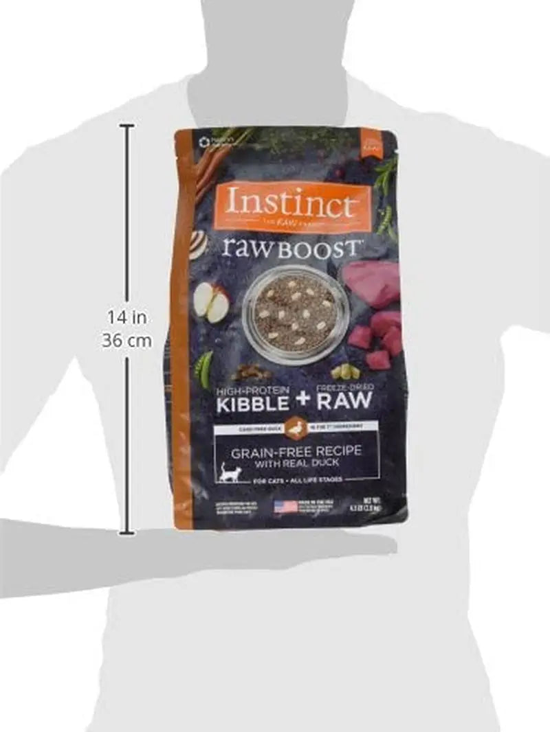 Raw Boost Grain-Free Dry Cat Food with Real Duck, 4.5 lb Bag
