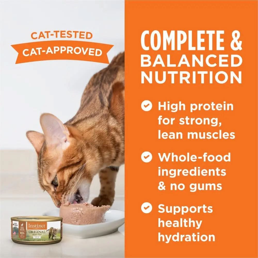 Original Grain-Free Wet Cat Food Pate with Real Duck, 5.5 Oz Cans (Pack of 12)