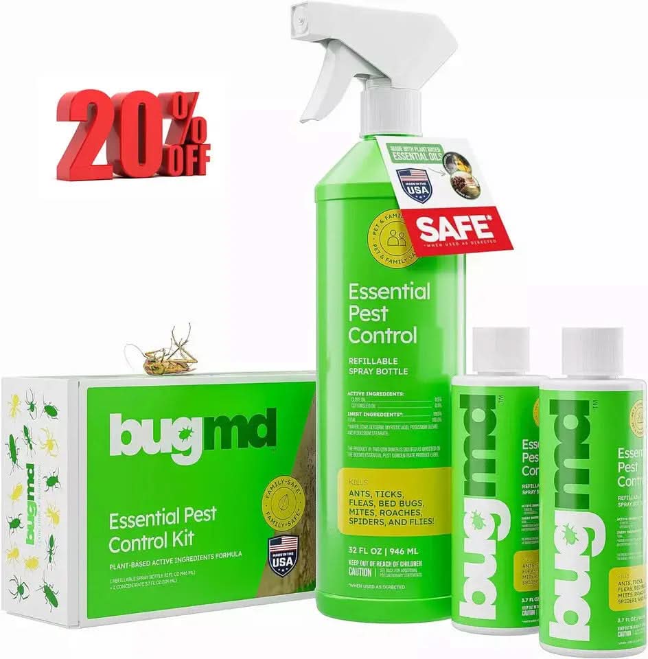 Bugmd Pest Control Essential Oil Concentrate for Home Bed Bug Spray 3.7Oz 1-2PCK