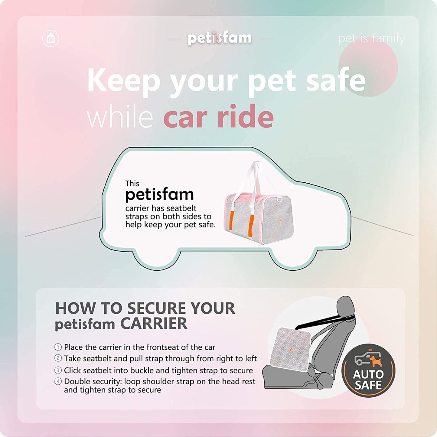 Soft and Stylish Travel Carrier for Medium Cats and Puppies, Fantasy Pink, Size M