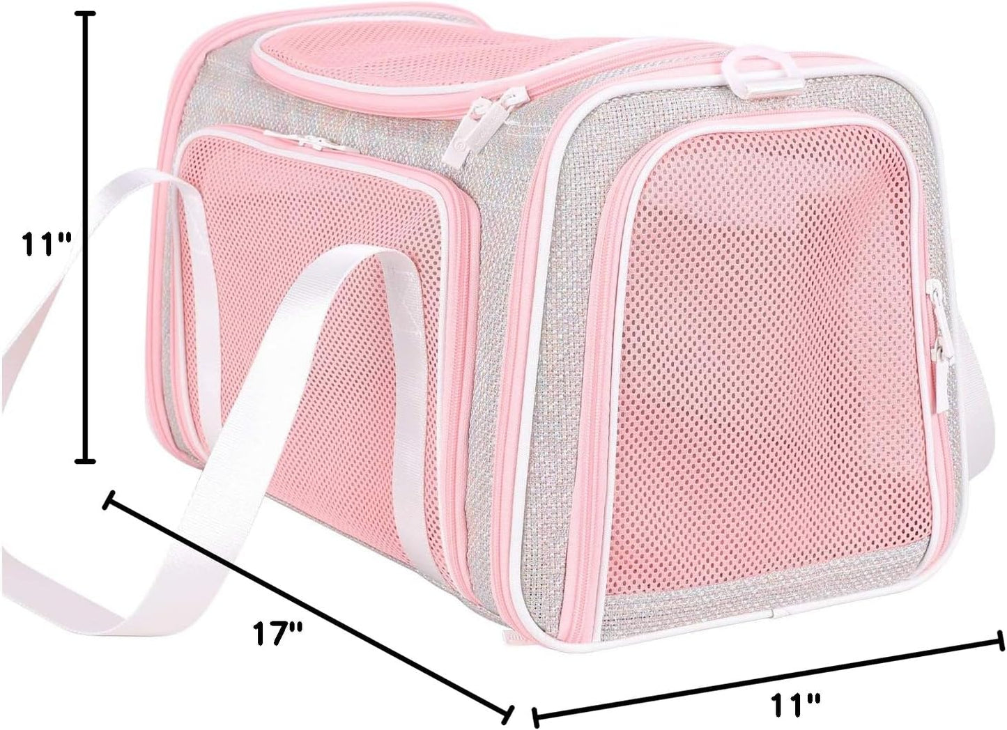 Soft and Stylish Travel Carrier for Medium Cats and Puppies, Fantasy Pink, Size M