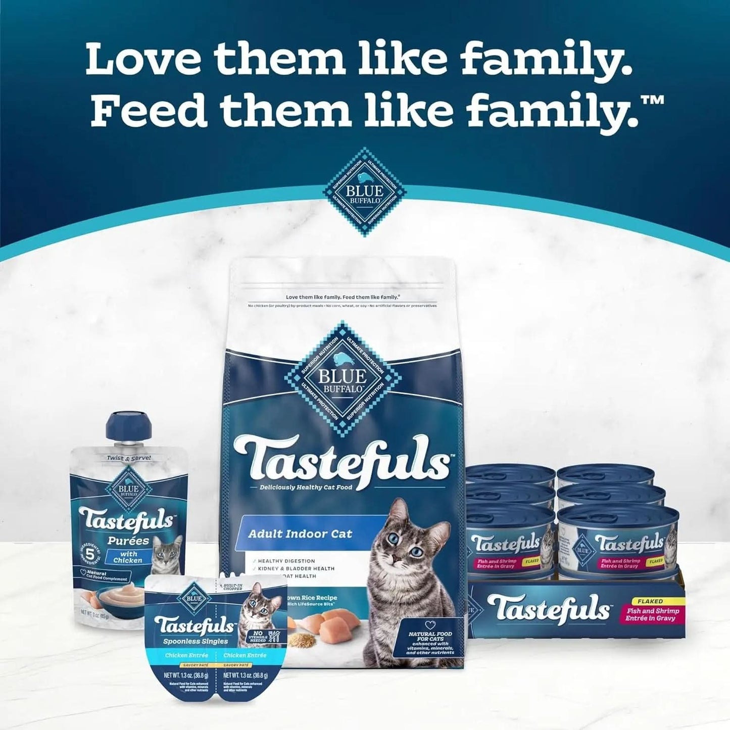 Tastefuls Flaked Wet Cat Food, Natural Fish and Shrimp Entrée in Gravy, 5.5-Oz Cans (24 Count)