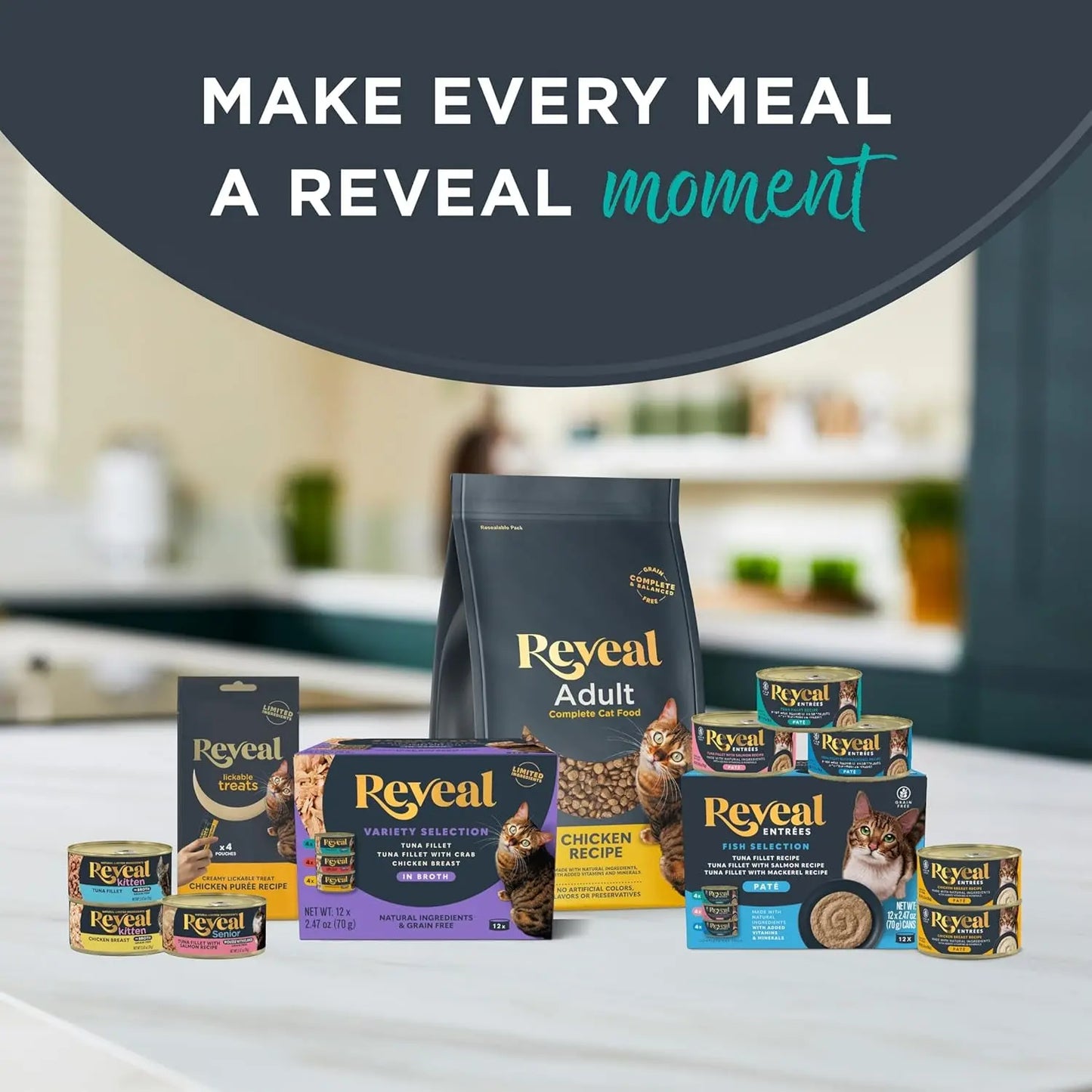 Natural Grain-Free Wet Canned Cat Food, Limited Ingredient Fish Variety in Broth (12 x 2.47 oz Cans)