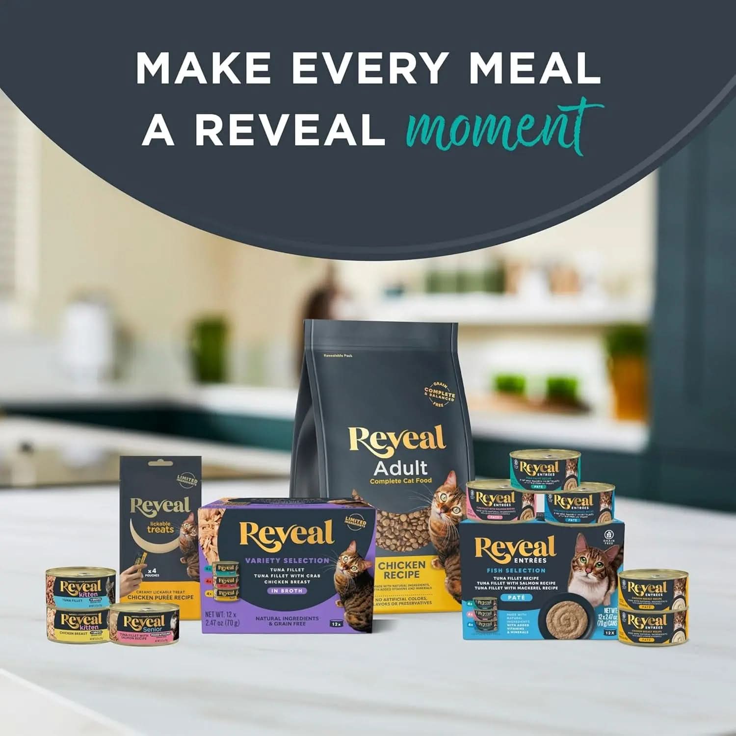 Natural Grain-Free Wet Canned Cat Food, Limited Ingredient Fish Variety in Broth (12 x 2.47 oz Cans)