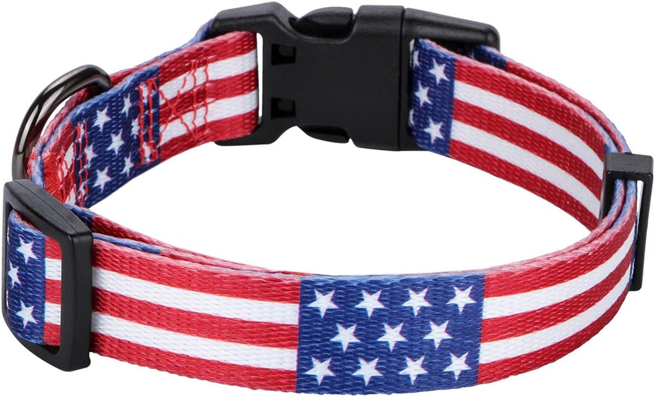 American Flag Dog Collar for Independence Day - Fourth of July Celebration - Small Size