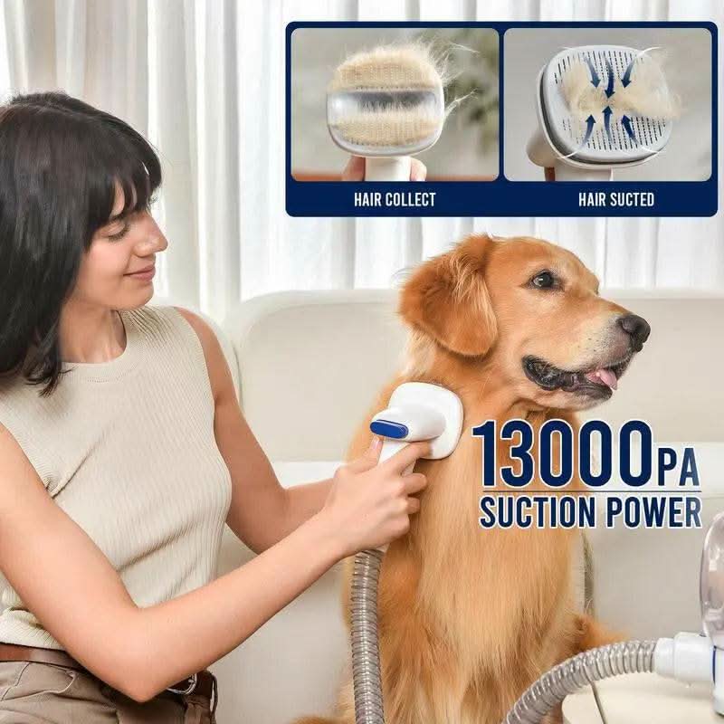 Geoorood Dog Grooming All-In-One Kit with Vacuum Brush 2.2L Large Pog Stainless Steel Blades Lightweight Design 10Kpa Suction Force Portable Cleaning Set #Tiktokshopbacktoschool