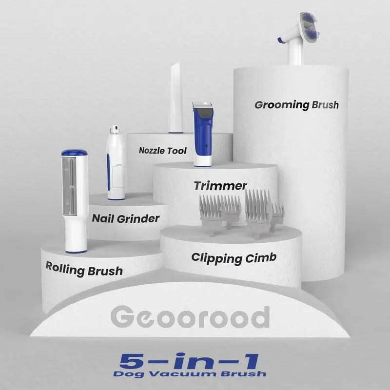 Geoorood Dog Grooming All-In-One Kit with Vacuum Brush 2.2L Large Pog Stainless Steel Blades Lightweight Design 10Kpa Suction Force Portable Cleaning Set #Tiktokshopbacktoschool