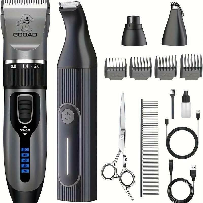 GOOAD 4-In-1 Dog Clippers with Nail Grinder, Summer Pet Grooming Made Easy - Low Noise & Cordless for Dogs, Cats, Rabbit,Pet Trimmer GOOAD Pet Trimmer
