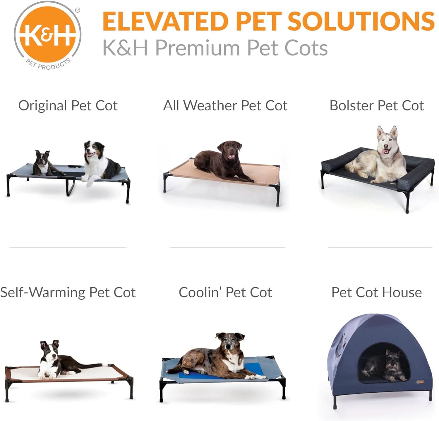 Medium Dog Cot Replacement Cover, Compatible with K&H Medium Pet Cots (Sold Separately), Indoor/Outdoor Use, Breathable Cooling Mesh Center, Machine Washable - 32 x 25 Inches, Gray