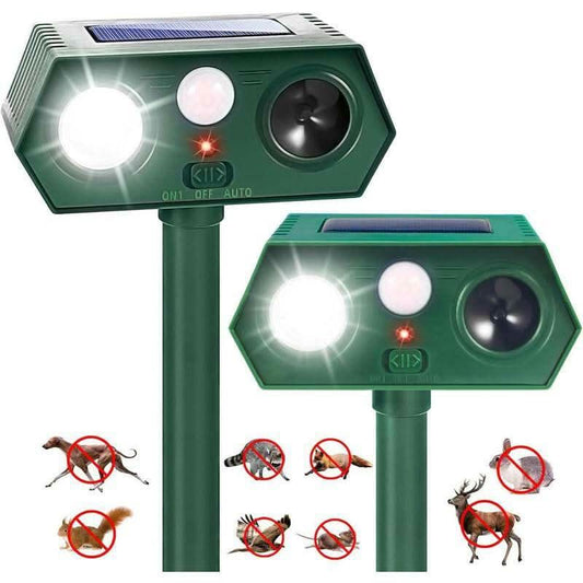 Solar-Powered Outdoor Animal Repeller and Mosquito Zapper with LED Flashlight - Electronic Pest Control for Yard, Lawn, and Farm
