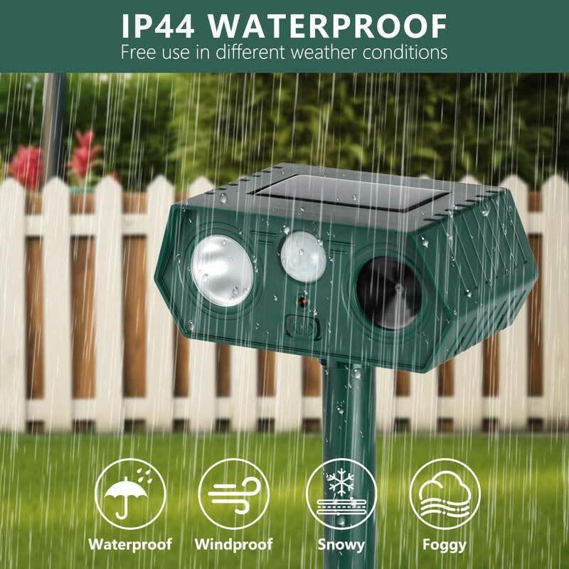 Solar-Powered Outdoor Animal Repeller and Mosquito Zapper with LED Flashlight - Electronic Pest Control for Yard, Lawn, and Farm