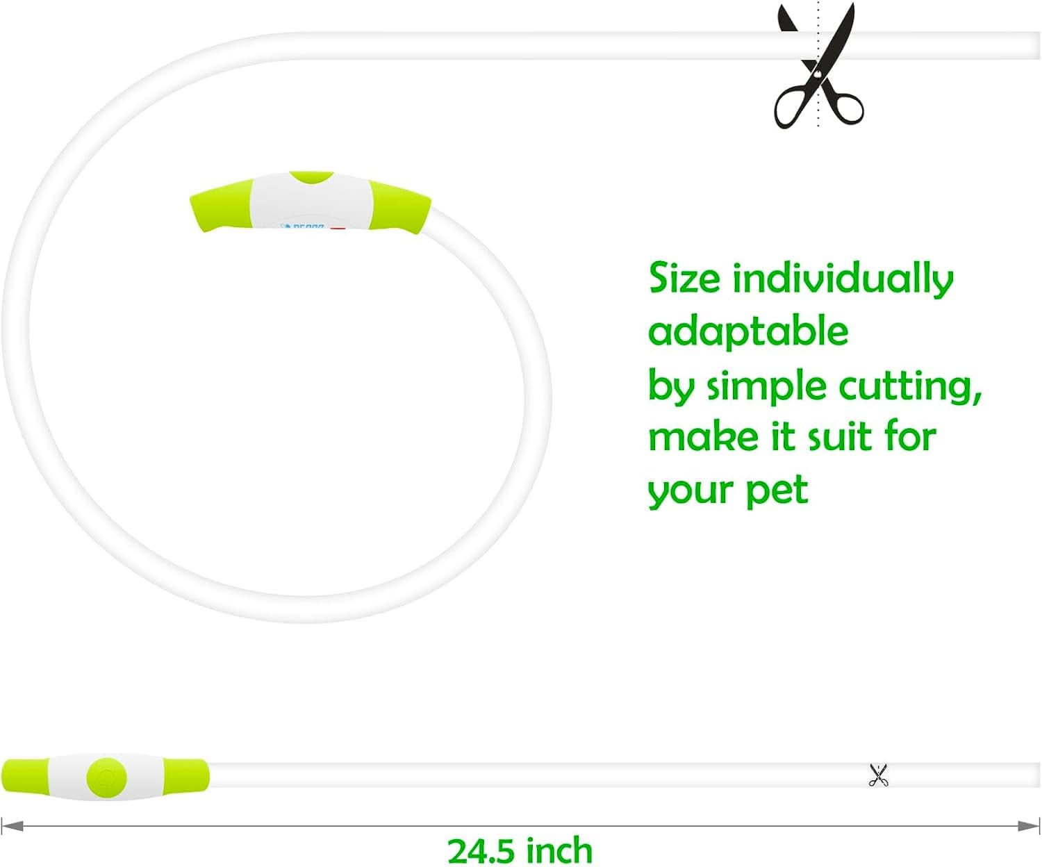 USB Rechargeable LED Dog Collar - Enhanced Night Visibility for Small, Medium, and Large Dogs (Green)