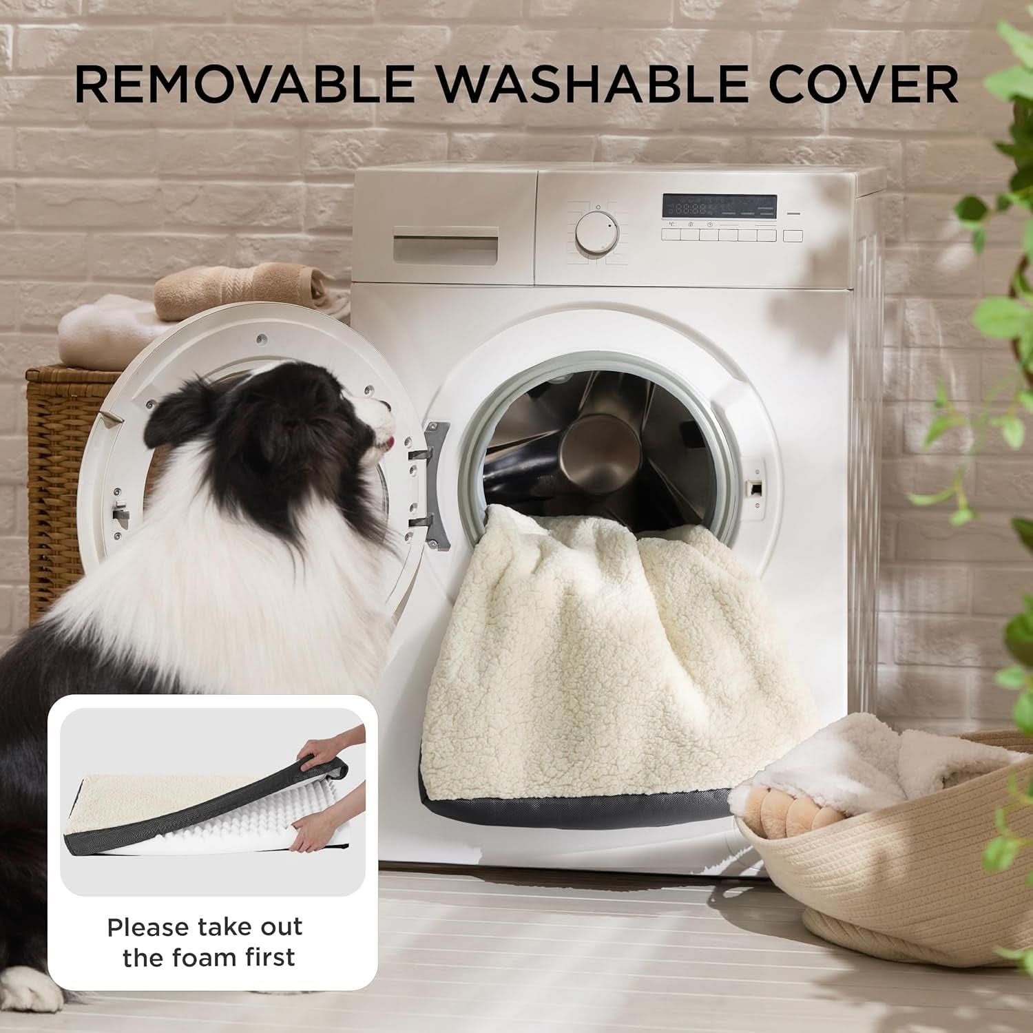 Medium Orthopedic Dog Bed - Removable Washable Cover with Egg Crate Foam, Ideal for Pets up to 35 lbs