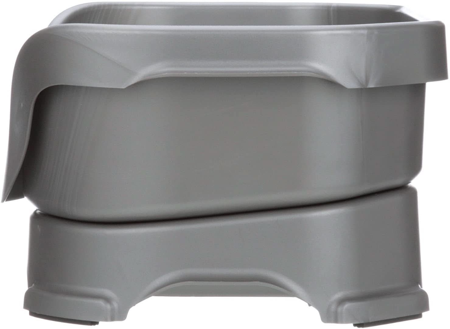Deluxe Elevated Feeding Station for Small Dogs under 19 lbs - Mess-Proof and Spill-Proof Dog Bowl Set, Made in the USA, Grey