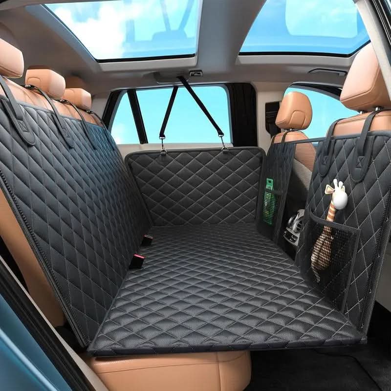Nw7Lbs Back Seat Extender for Dogs Hard Bottom Dog Car Seat Extender Waterproof Foldable Backseat Cover & Travel Bed for Car Solid Pattern Machine Washable