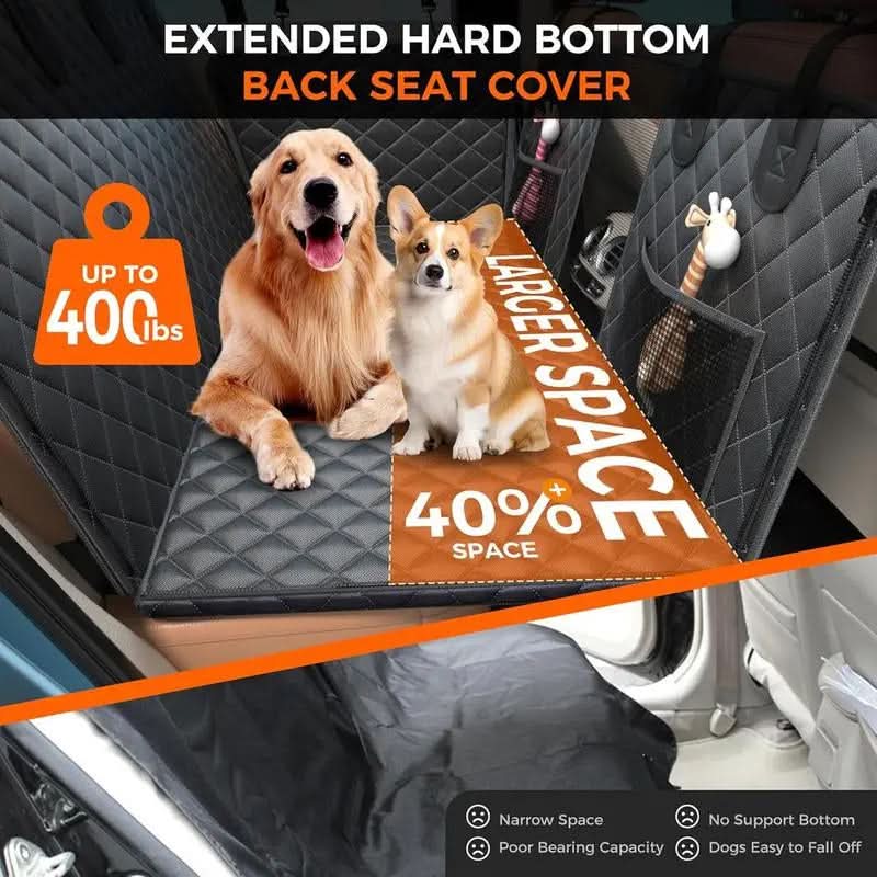 Nw7Lbs Back Seat Extender for Dogs Hard Bottom Dog Car Seat Extender Waterproof Foldable Backseat Cover & Travel Bed for Car Solid Pattern Machine Washable
