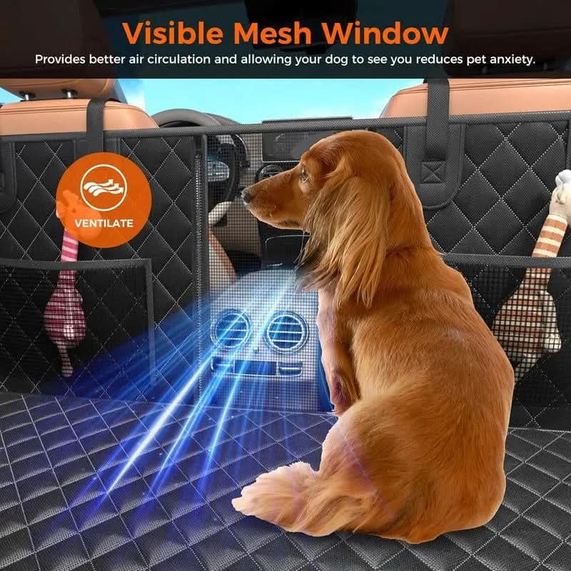 Nw7Lbs Back Seat Extender for Dogs Hard Bottom Dog Car Seat Extender Waterproof Foldable Backseat Cover & Travel Bed for Car Solid Pattern Machine Washable