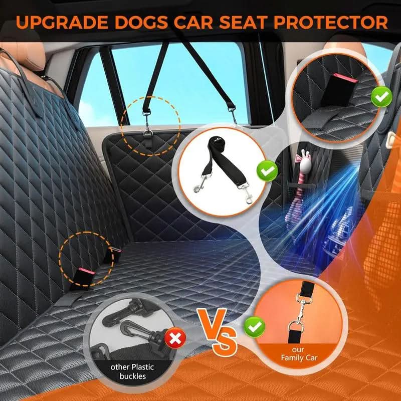 Nw7Lbs Back Seat Extender for Dogs Hard Bottom Dog Car Seat Extender Waterproof Foldable Backseat Cover & Travel Bed for Car Solid Pattern Machine Washable