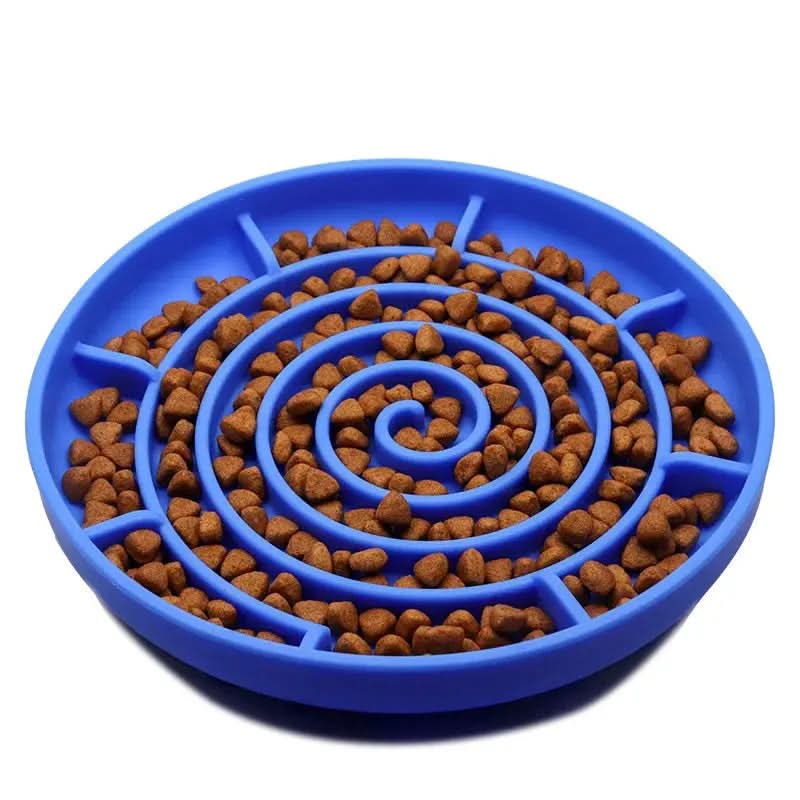Slow Feed Anti-Slip Bowl for Cats and Puppies - Silicone Food Plate to Prevent Choking and Spills