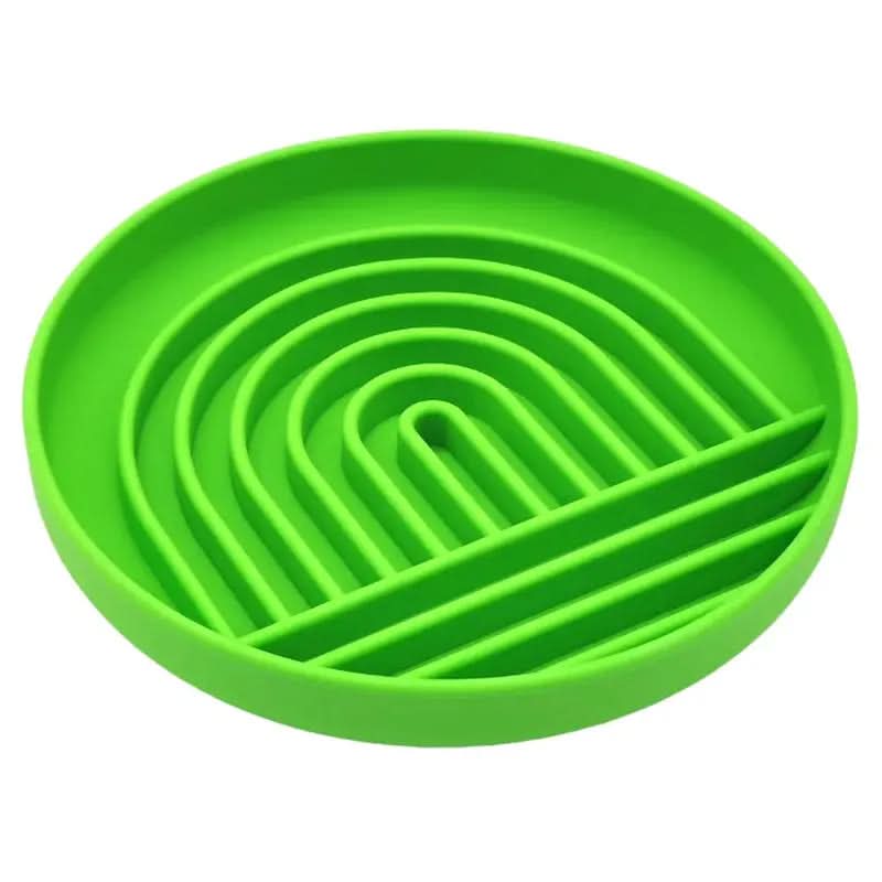 Slow Feed Anti-Slip Bowl for Cats and Puppies - Silicone Food Plate to Prevent Choking and Spills