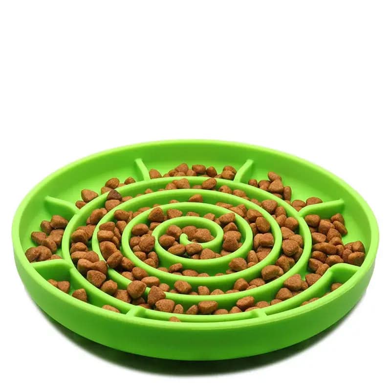 Slow Feed Anti-Slip Bowl for Cats and Puppies - Silicone Food Plate to Prevent Choking and Spills