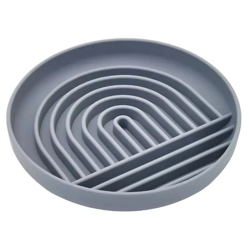 Slow Feed Anti-Slip Bowl for Cats and Puppies - Silicone Food Plate to Prevent Choking and Spills