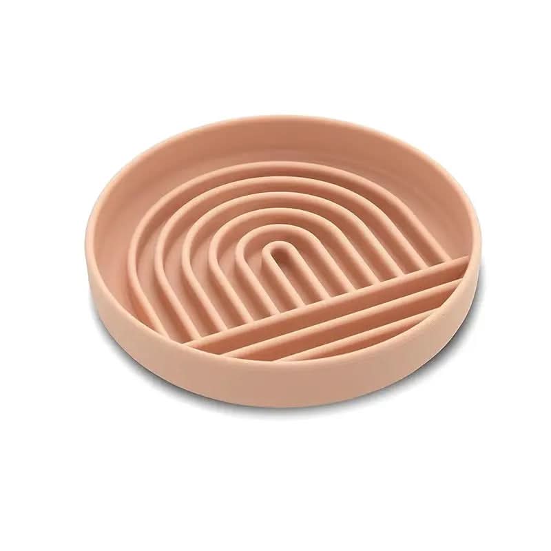 Slow Feed Anti-Slip Bowl for Cats and Puppies - Silicone Food Plate to Prevent Choking and Spills