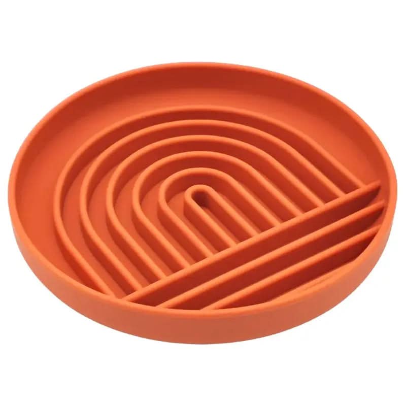 Slow Feed Anti-Slip Bowl for Cats and Puppies - Silicone Food Plate to Prevent Choking and Spills