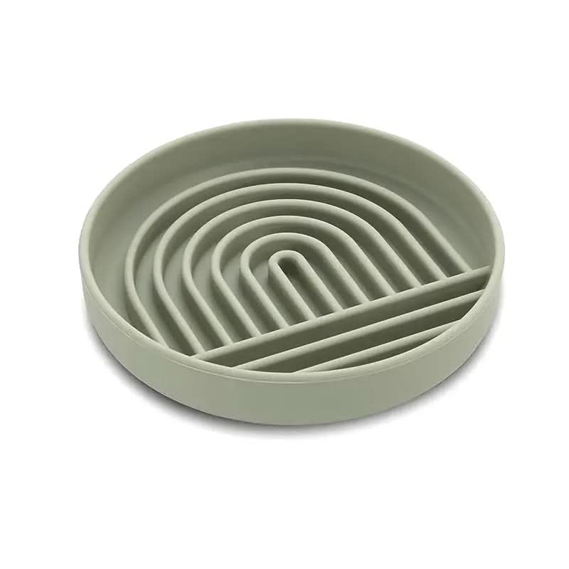 Slow Feed Anti-Slip Bowl for Cats and Puppies - Silicone Food Plate to Prevent Choking and Spills