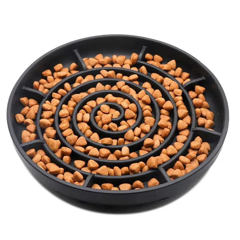 Slow Feed Anti-Slip Bowl for Cats and Puppies - Silicone Food Plate to Prevent Choking and Spills