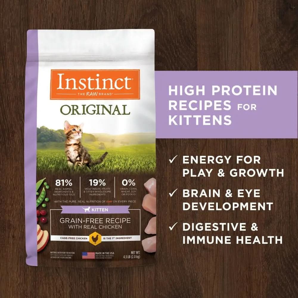 Original High Protein Grain-Free Dry Cat Food for Kittens with Real Chicken, 4.5 lb Bag