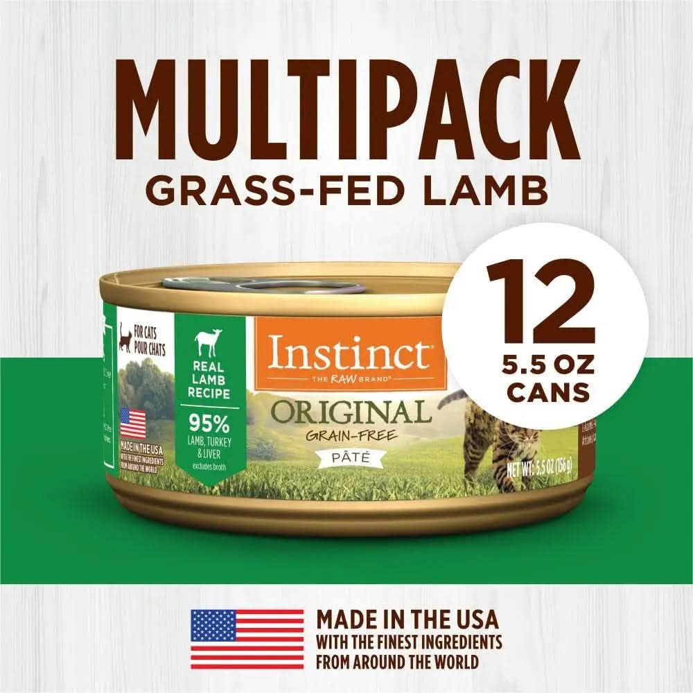 Original Grain-Free Real Lamb Recipe Natural Wet Cat Food, 5.5 Ounce (Pack of 12)