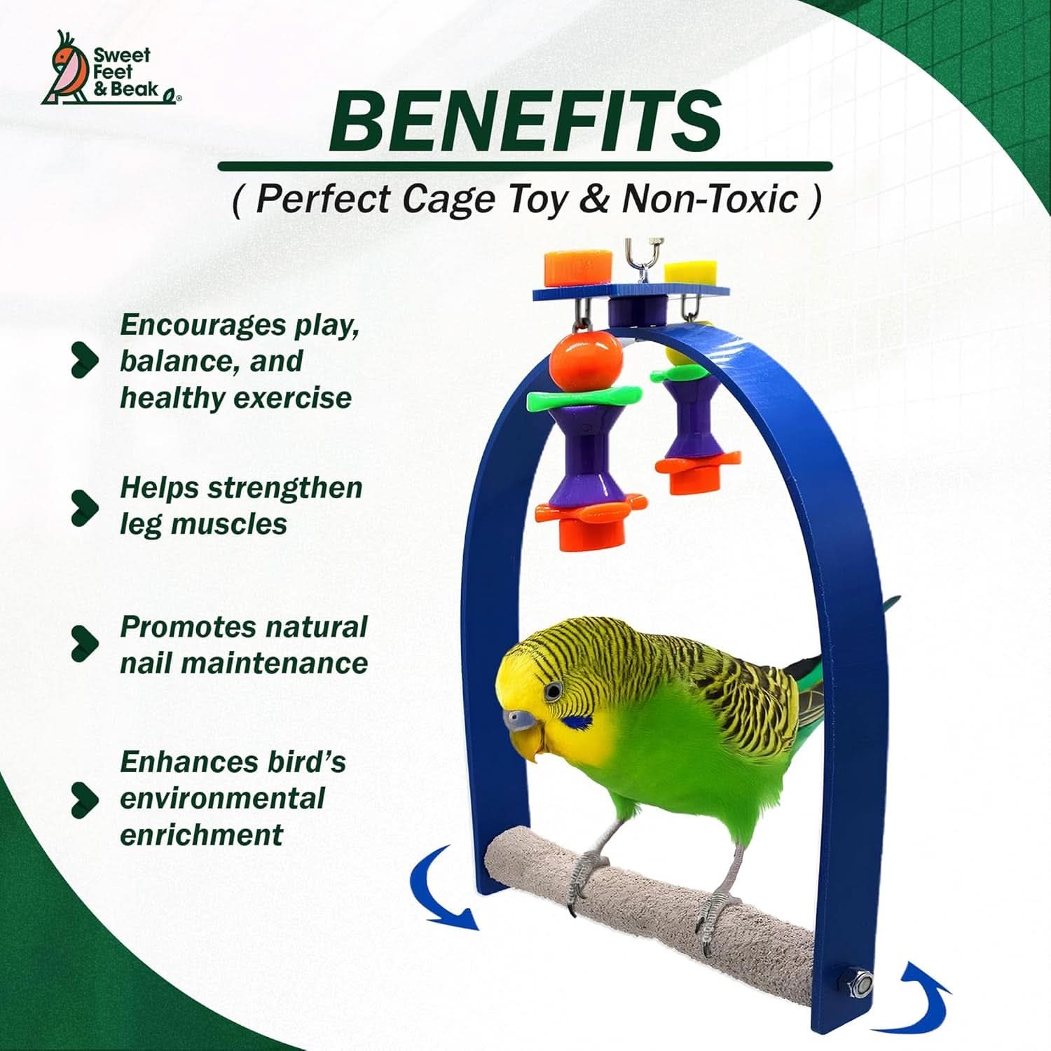 Large Whirly Bird - Engaging Cage Toy for Enhanced Visual and Physical Stimulation - Safe, Non-Toxic Accessories for Large Birds