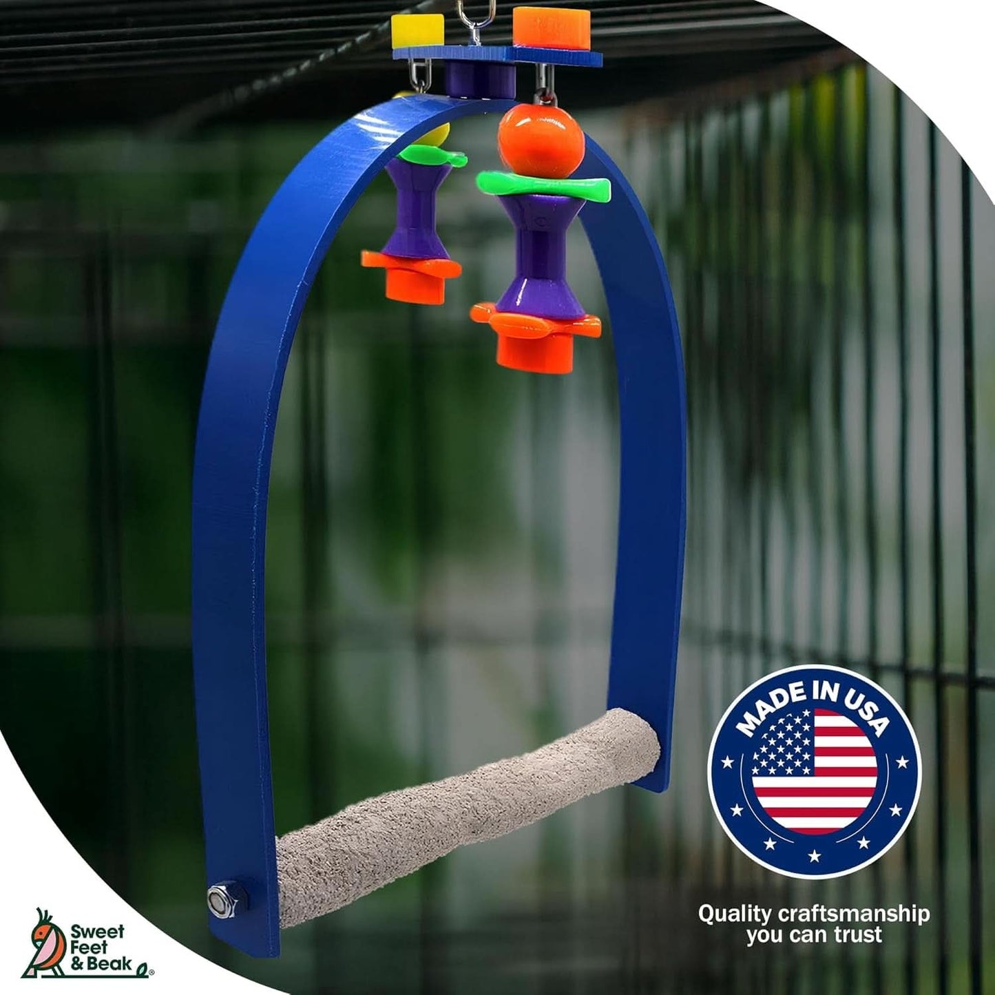 Large Whirly Bird - Engaging Cage Toy for Enhanced Visual and Physical Stimulation - Safe, Non-Toxic Accessories for Large Birds